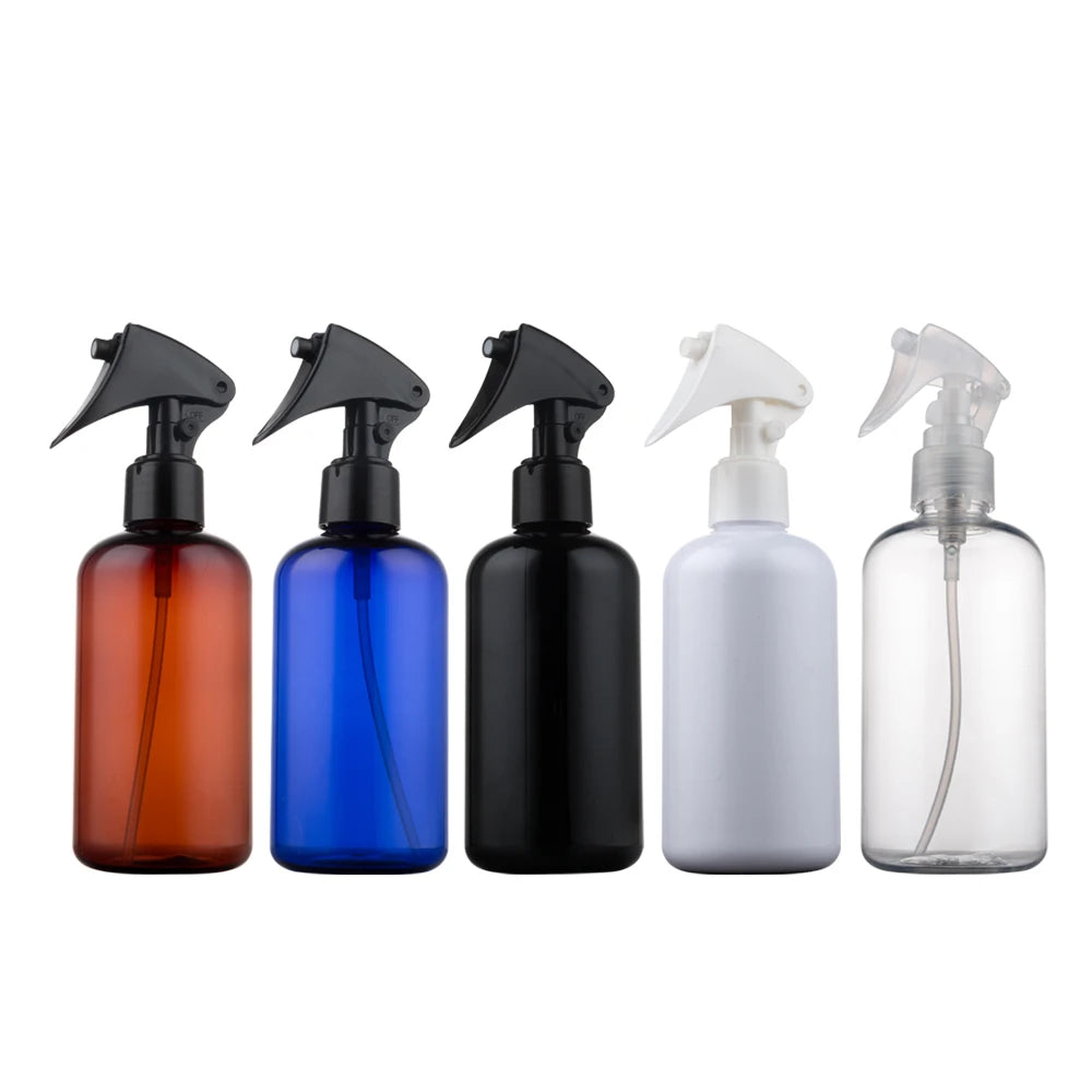 Black Cosmetic PET Bottle with Fine Mist Lotion Pump Silver Cap Garden Plastic Spray Bottles Sealable Pump Sprayer
