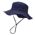 Children's Sun Hat Adjustable Toddler Kids Wide Brim Bucket Hat UPF 50+ Summer Play Hat With Chin Strap