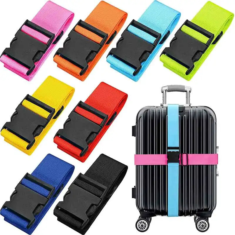 Adjustable Nylon Luggage Safe Straps One Word Fixed Tying Rope Buckle Baggage Packing Belts Travel Suitcase Accessories Portable