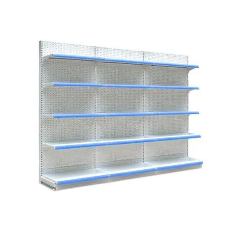 Factory Custom Size Color Metal Gandola Shelves White Supermarket Display Racks
