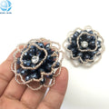Handmade Crystal Acrylic Beads 3D Flower Shaped Flatback Applique Shoe Clip for Women Shoes Bags Clothing Diy Accessories