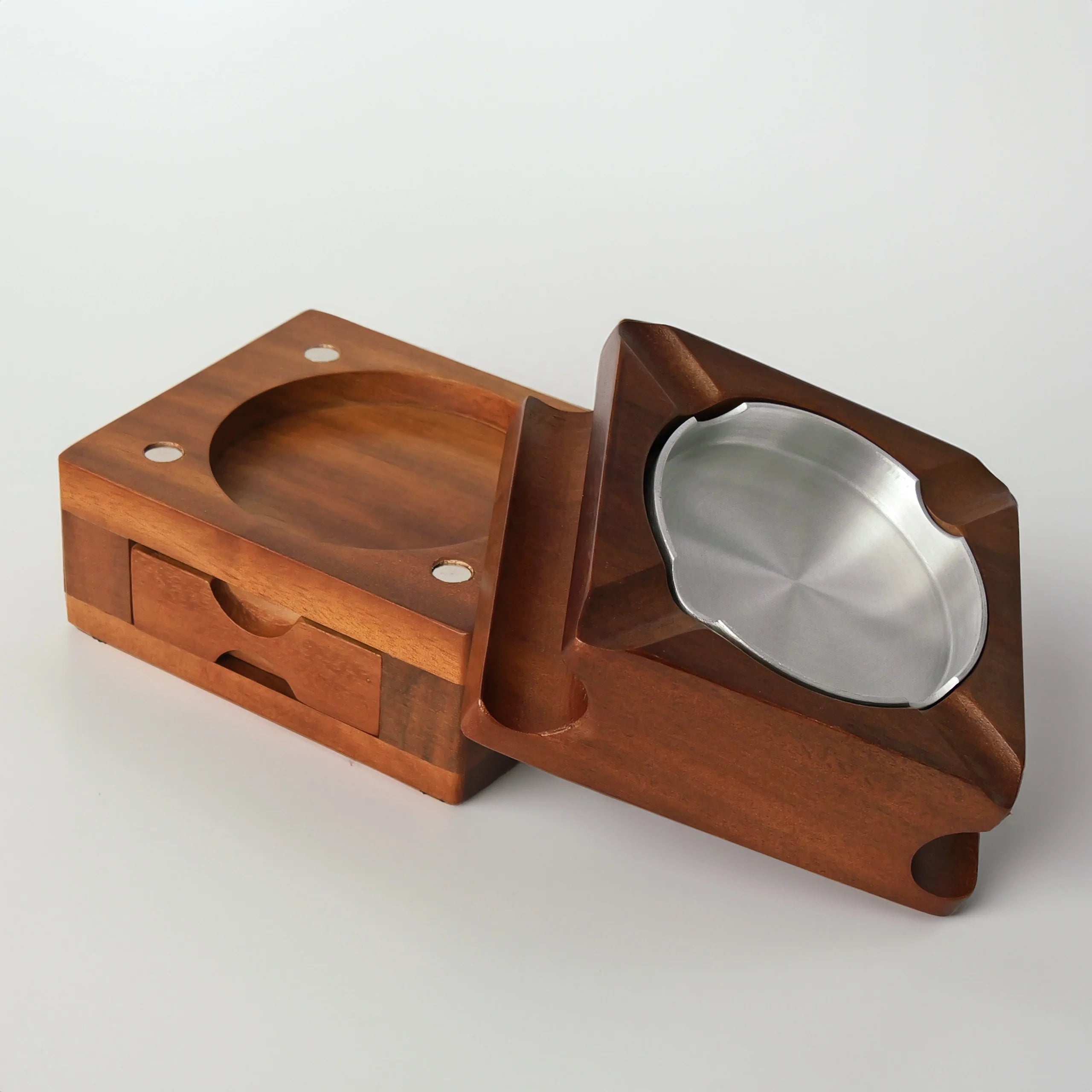 Custom Logo Wooden Ashtray Cigar Ashtray Solid Wood Coaster Whiskey Glass