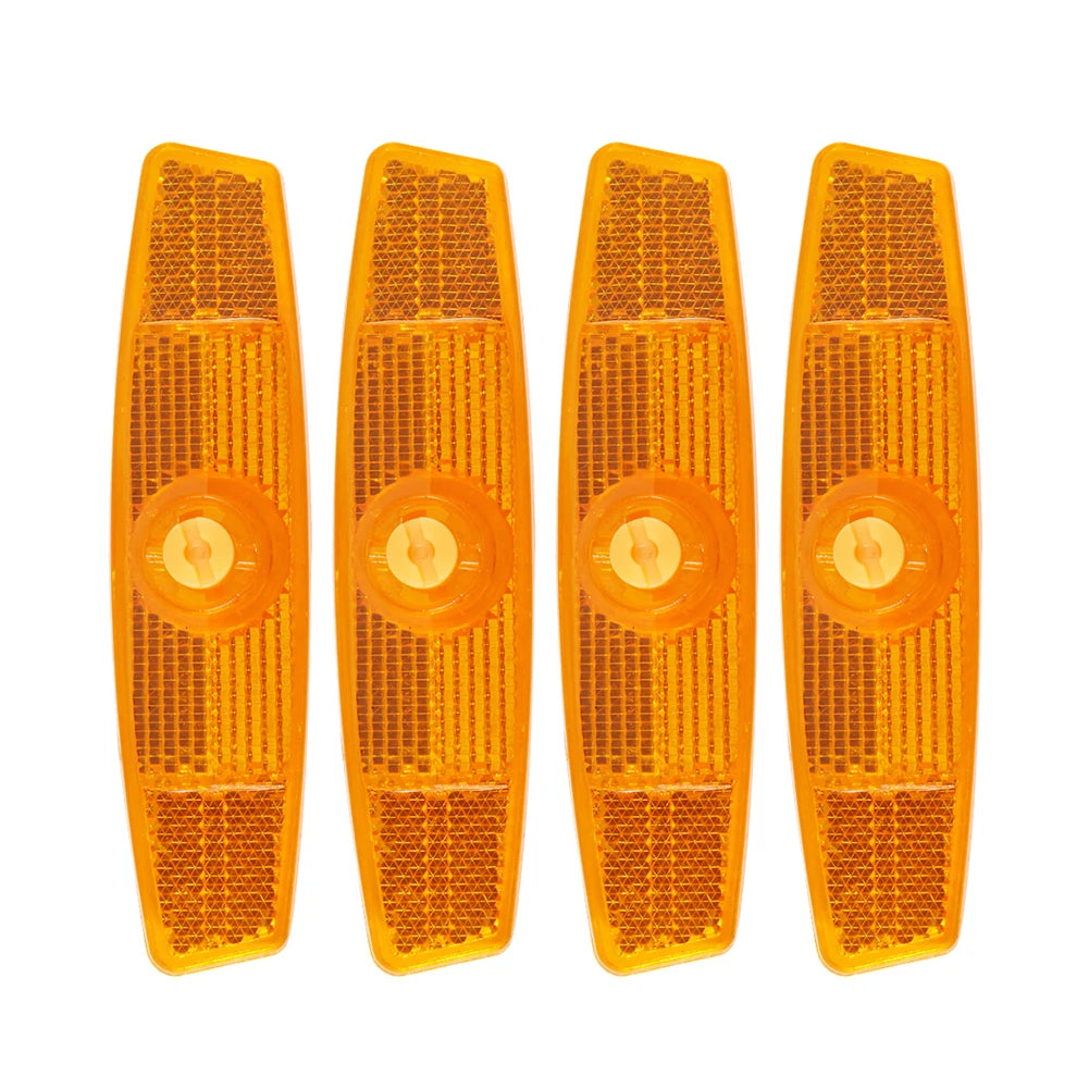 4pcs Portable Bicycle Wheel Rim Reflective Lamp Mount Vintage Clip Tube Safety Warning Light Made of Durable Plastic