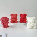 YS DIY Valentine's Day Rose Bear Scented Candle Silicone Mold Mousse Cake Handmade Plaster Ornaments Gift Wedding Party Decor