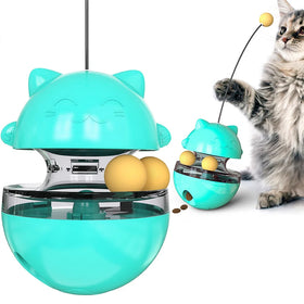 Cat Treat Puzzle Dispenser Toy Tumbler Interactive Ball Puzzle Feeder Cat Toy