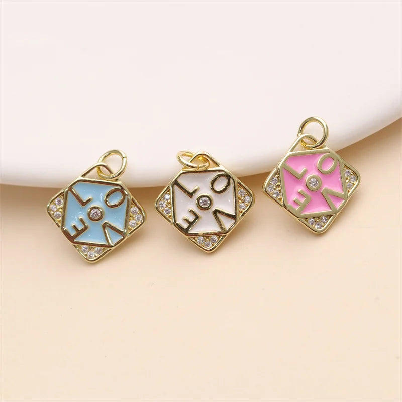 Hot Sale TengYue TY Model Colored Drop Oil Enamel Love Heart Pendants Brass Copper Alloy 18K Gold Plated Necklace DIY Jewelry