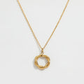 Fenny Wholesale 18K PVD Plated No Fade Dainty Fashion Minimalist Weave Rope Circle Pendant Stainless Steel Necklace for Women