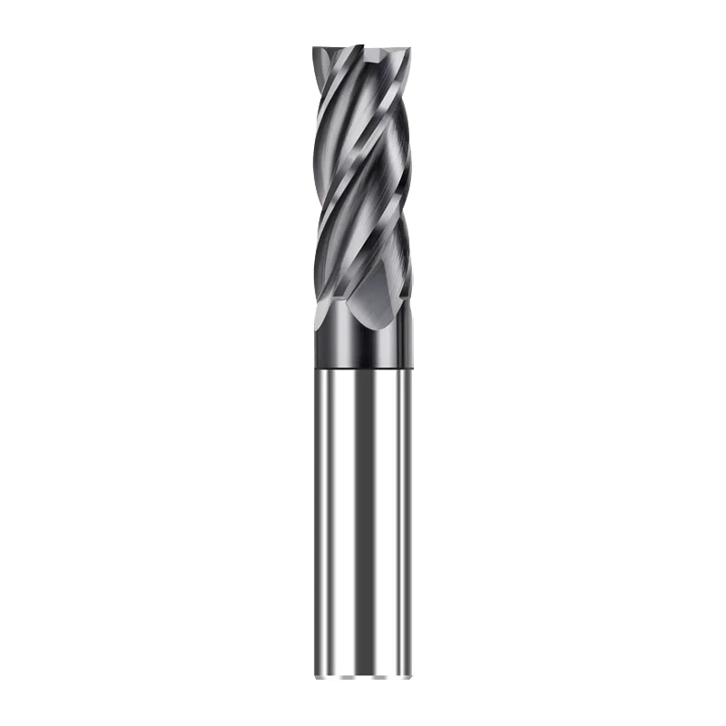 JR CNC Milling Cutter HRC55 2F 4F Black Nano Coating Flat Carbide End Mill for Steel