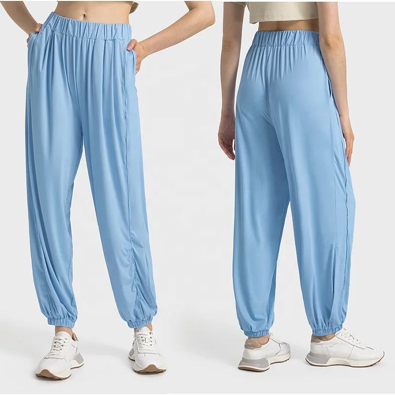 Coolness Original Yarn Sun protection Pants Women High Waist Drape Feeling Quality Outdoor Sweatpants Women's Casual Yoga Pants