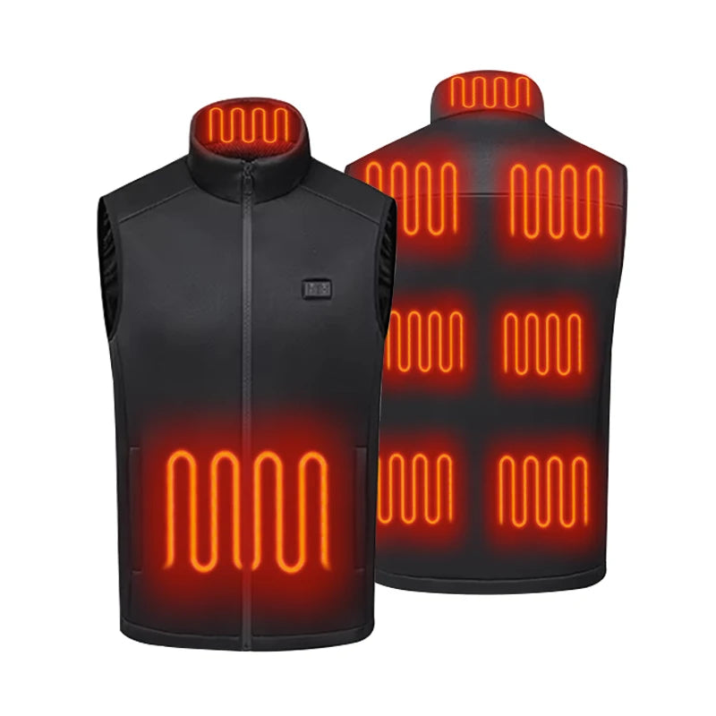 Custom Logo USB Battery Heated Vest for Women Men 9 Zones Winter Electric Outer Wear with Breathable Canvas Fabric Designed Us