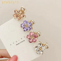 New Crystal Flower Mini Rhinestone Hair Claw Fashion Cute Small Clips Hair Accessories Wholesale