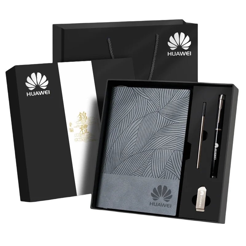 Custom New Arrival Gifts Items Irregular Pattern Soft Leather Stationary Accessories A5 Notebook Pen and USB Gift Set
