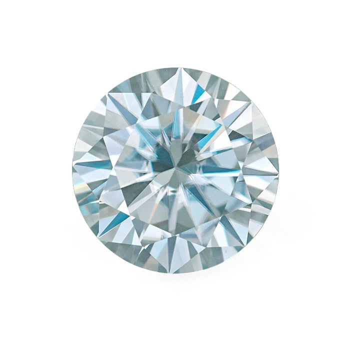 Pretty Loose Color Gemstone Round Natural Light Aquamarine Blue  Moissanite Diamond