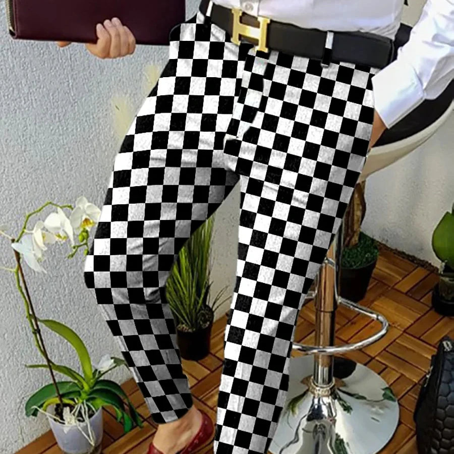Hot Selling Customized Men's Business Leisure Style Trousers Twill Summer Plaid Men's Trousers