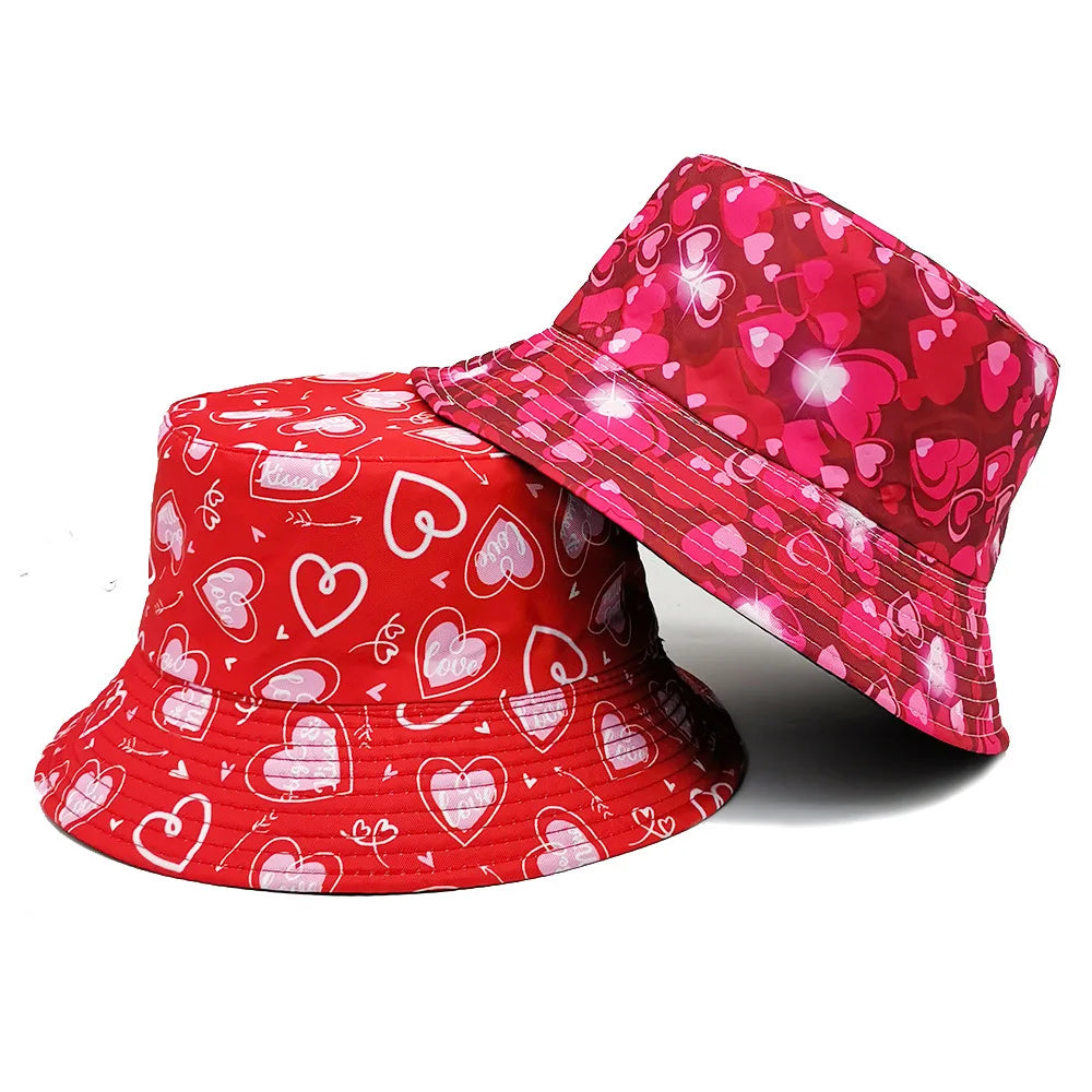 Landfond 2024 New Arrival Spring Series Wholesale Heart Printing Bucket Hat