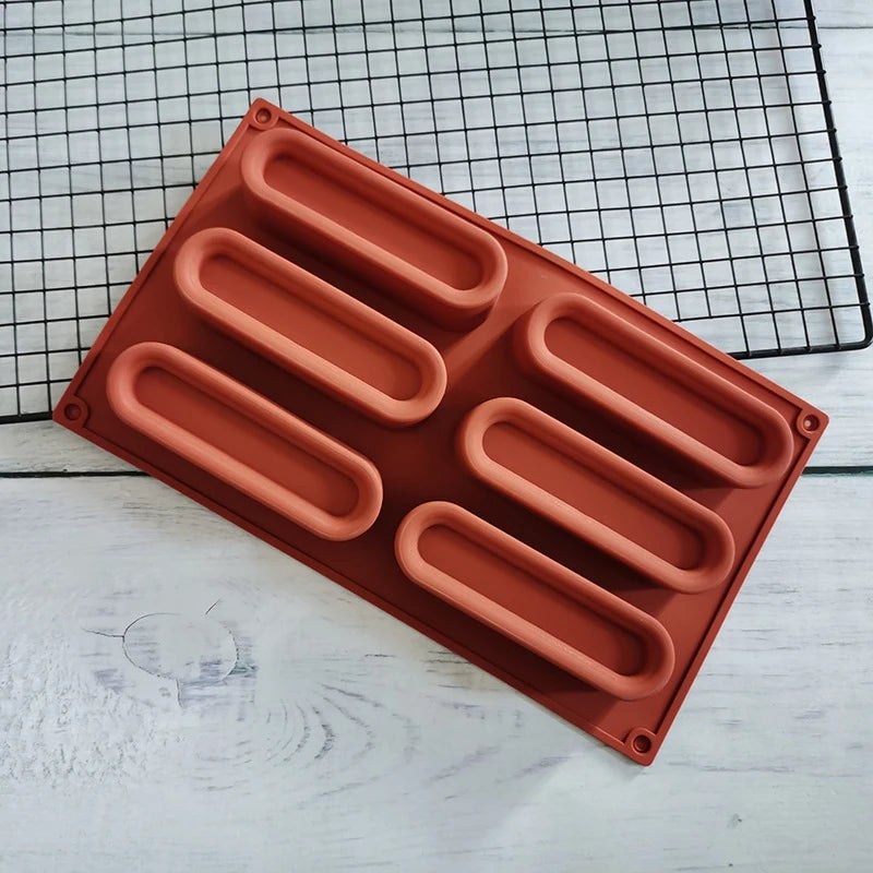 Early Riser 6 Cavity Long Strip Cake Chocolate Mold Cake Tool Baking Molds for Making Chocolate Jelly Top Sell Cake Tools