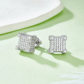 J019 Abiding Fine Jewelry Bulk Wholesale Hiphop Men 925 Sterling Silver Screw Back Moissanite Diamond Hip Hop Stud Earrings