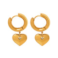 Fashion Heart Pendant Earrings Stainless Steel Plated with 18K Gold Small Design Earrings for Women