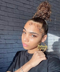Hip Hop Geometric Earrings With Custom Letters 18k Gold Plated Large Size Bamboo Hoop Earrings