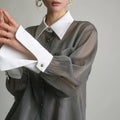 Wholesale 2026 Spring/Summer New Sunscreen Top Temperament Fragrant French Fashion Shirt Grey Retro Loose Shirt