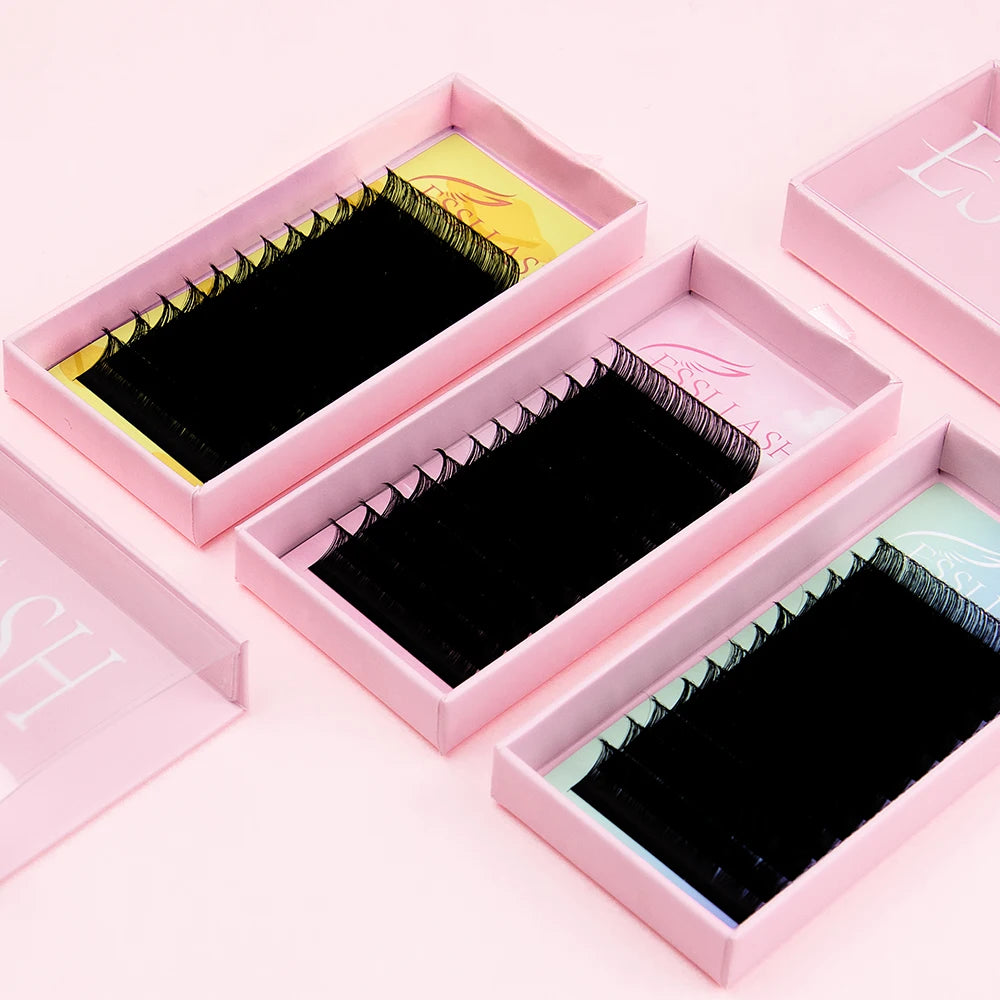 ESSI LASH Private Label Volume Mega Silk Lash Extensions Cashmere Trays Easy Fanning Lash Extension Supplies