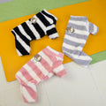 Pet Clothing Small Dog Clothes Cat Apparel Autumn Winter New Factory Wholesale Striped Four Leg Fleece Outfit