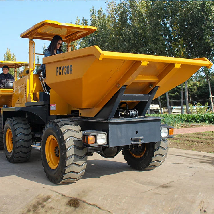 Factory Outlet 3000kg Diesel Electric Mini Wheeled 4x4 Dumper Small Crawler Dump Truck for Concrete Wheel Loader Core Engine