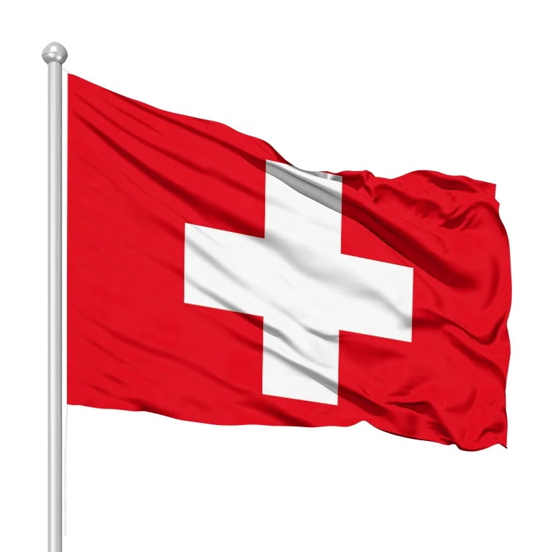 Hot Selling 3x5ft 100% Polyester Custom for Swiss Flag Promotional Products for Elections Digital Printing Technique