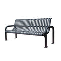 Outdoor Public Park Classic Galvanized Steel Bench Seating Outside Garden Patio All Weather Metal Seat Bench  with Backrest