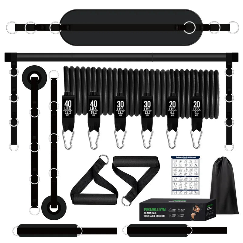 Adjustable Home Fitness Training Kit Elastic Resistance Rope Enhanced Rehabilitation Stretch Bar Yoga Pilates Stick Equipment