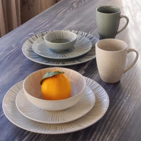 Dehua Ceramic Large Scandinavian Style Porcelain Dinner Plate Embossed Side Dessert Salad Dish