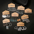 6 Pairs Bohemian Vintage Drop Dangle Earrings Boho Earrings Set Statement National Style Alloy Long Boho Dangle Earrings