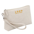 Natural Recycled Travel Cosmetic Pouch Linen Canvas Makeup Bag With Zipper Promotion Cotton Calico Beauty Cosmetics Make up Bag