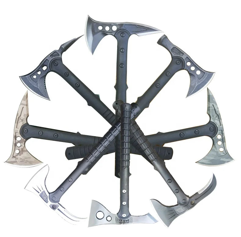 Manufacturer Camping Hatchet Fiberglass Tomahawk Black Plastic ABS Handle Axe Stainless Steel Survival Hunting Axe Nylon Case