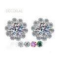 100 Face Cut 925 Sterling Silver Luxury VVS Moissanite Earrings Fine Jewelry for Women