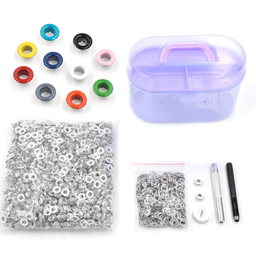 5 mm Eyelets + Install Tools 10 Colors Paint Color Metal Rivets Metal Hole Leather Rivets Metal Eyelet Buttons Buckle