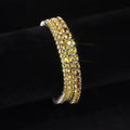 Abiding OEM ODM Sparkling 3MM 6.5IN 7.4G Medium Yellow Lab Grown Sapphire Gemstone S925 Silver Tennis Bracelet Wholesale Price