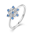 CUSTOM OEM Fine Jewellery 925 Sterling Silver Stone Diamond Cute Snowflake Women Rings for Girls