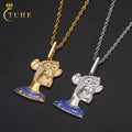 Factory Wholesales Hip Hop Monkey Pendant 14K Gold Plated Brass Zircon Paved Diamond Iced Out Pendant Necklace