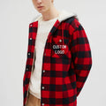Custom Autumn Fashion Design Street Plaid Blazer Warm Jackets Casual With Hood Fleece Jacket Men Clothing