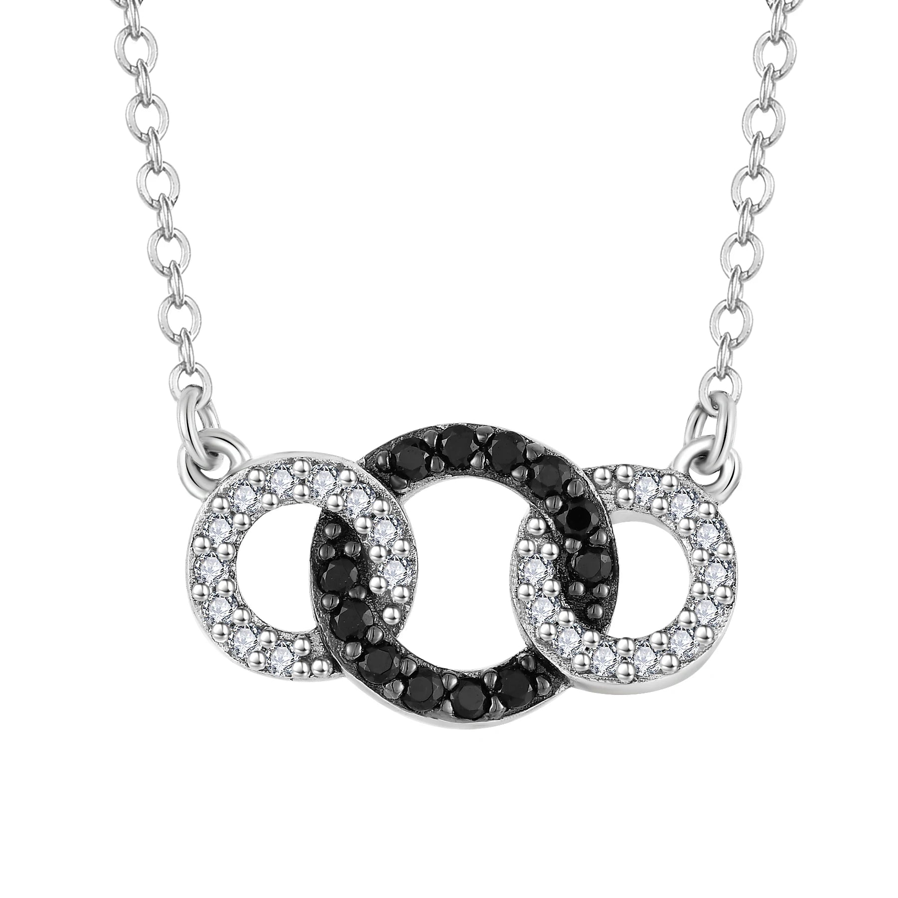 QINGXIN Custom OEM Fine Jewelry 925 Sterling Silver Cubic Zirconia Circle Female Nice Delicate Simple Women Necklaces