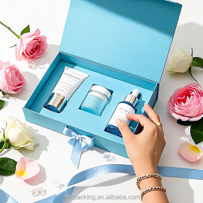 Custom Water Bottle Cosmetic Shipping Box Perfumes Packing Box Ready to Ship Folding Paper Color Box