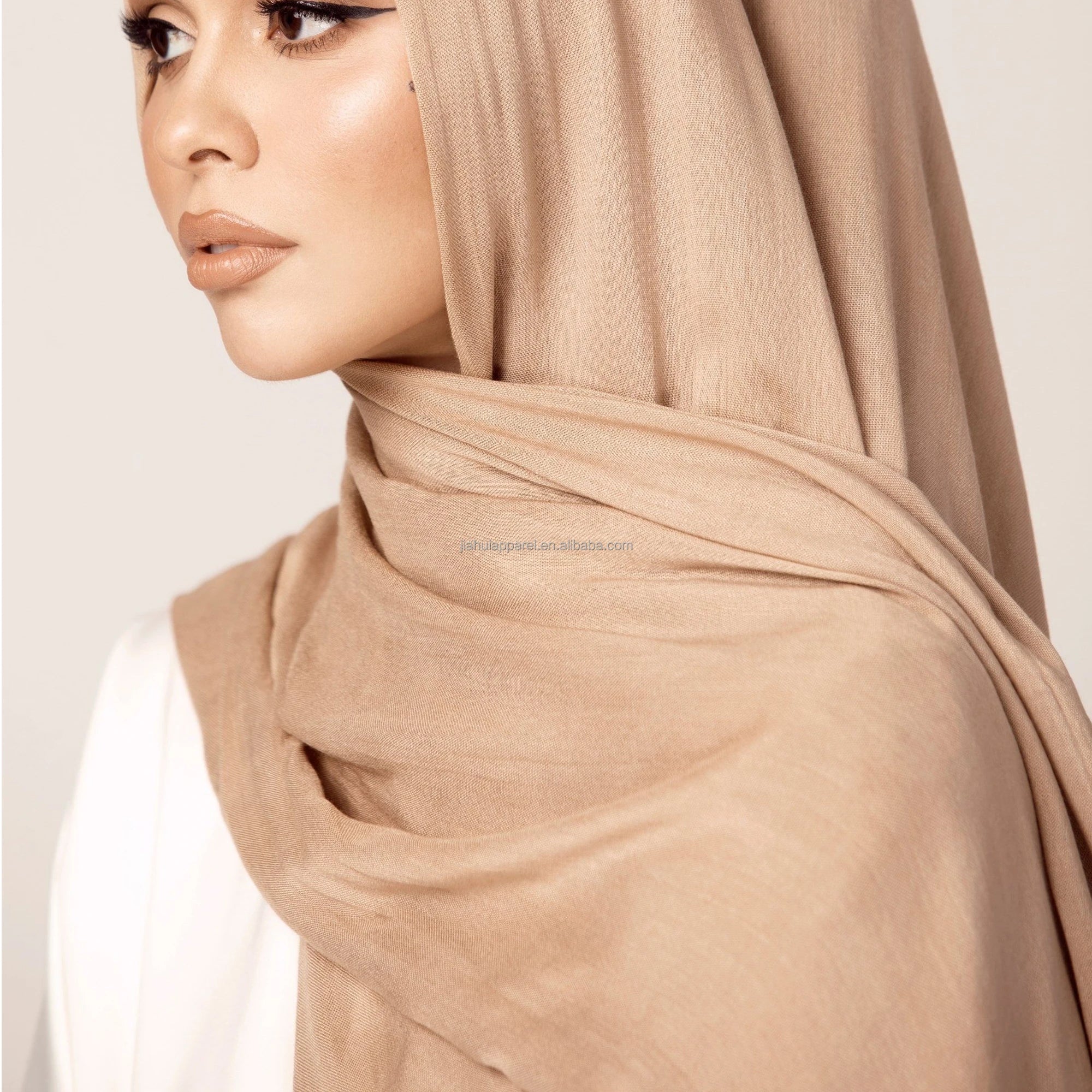 New Muslim Spring Long Breathable Solid Luxury Rayon Modal Hijab Plain Cotton Woven Women Stole Shawl Scarf