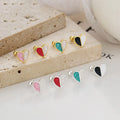 Tiny 925 Sterling Silver Two-tone Enamel Heart Cartilage Earrings for Women Wholesale