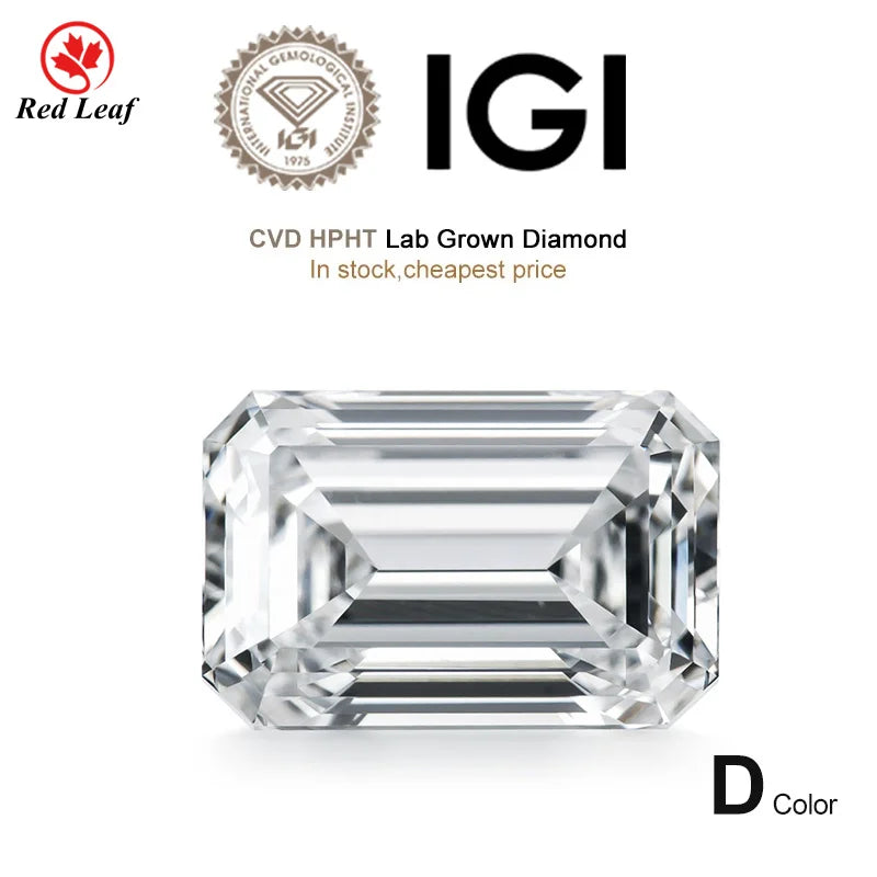 Redleaf  Factory Direct Sales IGI Certified Lab Created Diamond Large Size 7CT to 9CT Emerald Cut VVS VS CVD Lab Grown Diamond