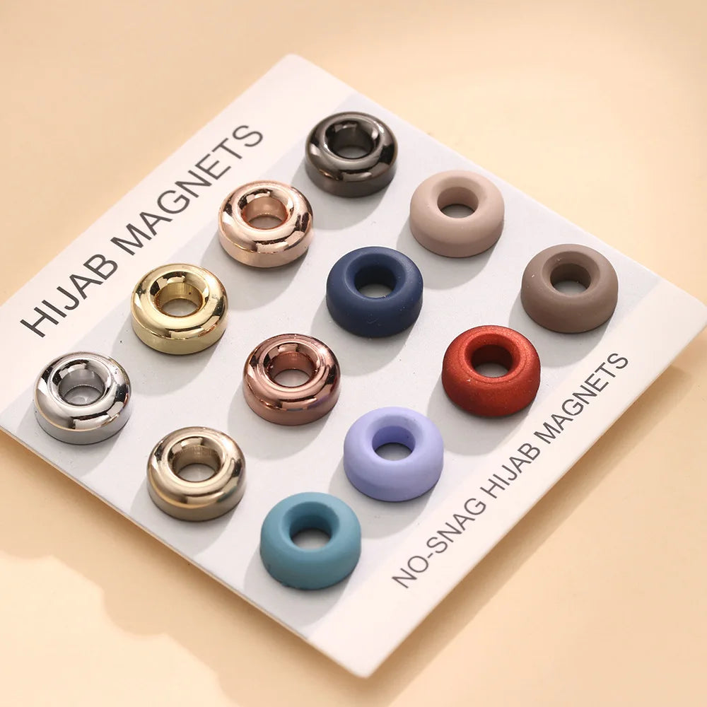 China New Circle Shape Magnetic Hijab Pins Collection Extra Strong Hijab Sepaerate Magnets Pins for Gift Wholesale