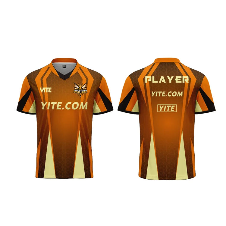 Wholesale Esports Personalizado Jersey Custom Orange Esports t Shirts Design Yellow Gaming Jersey