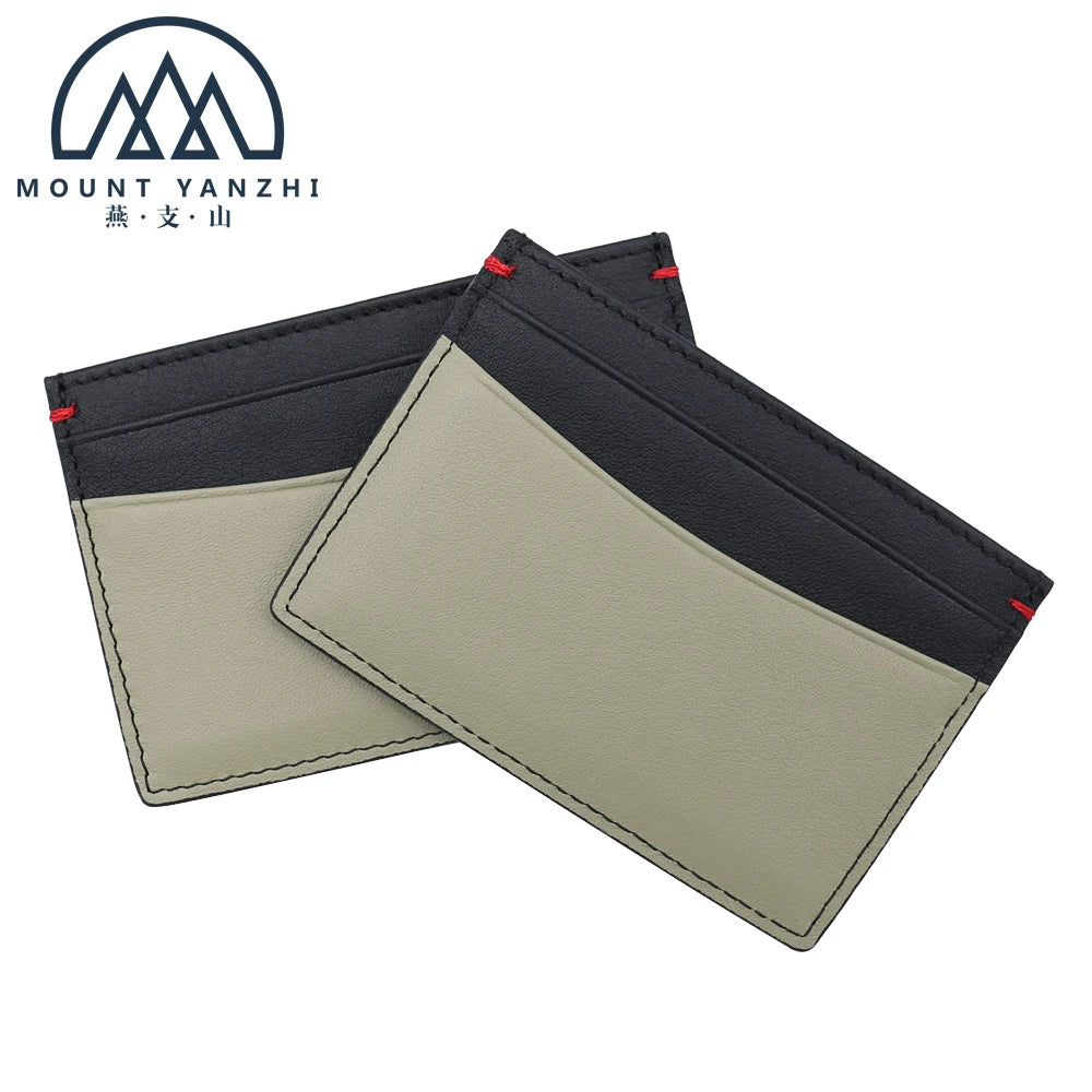 Minimalist Slim Custom Logo Genuine Leather Card Holder Luxury Card Sleeves RFID ID Credit Business Cardholder