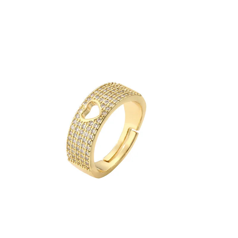 2023 New Bohemia Crystal Rings for Women Letter Love Heart Flower Zircon Ring for Lovers Wedding Gifts Charm Fashion Jewelry