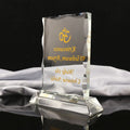 Personalized K9 Crystal Trophy Diamond Cut Plaque with Hexagon Shape Animal Print Custom Size for Souvenir Gifts